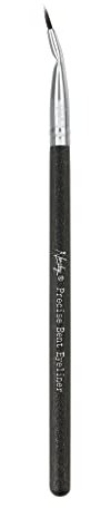 Nanshy Precise Bent Eyeliner Brush Thin Tip Angled Eyeliner Brush with Small Fine Point Tip for Dry or Gel Eyeliner Application - Angle Eye Makeup Brush Tool - Vegan & Cruelty-Free - Black