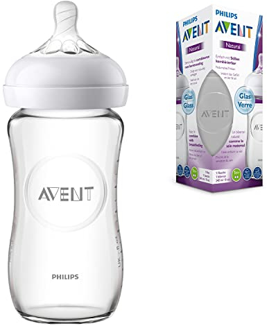 Philips Avent SCF053/17 Biberon Natural Verre 240 ml - 1 Mois+