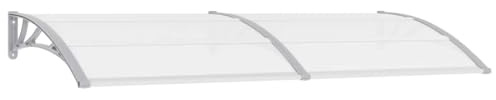 vidaXL Marquesina para Puerta PC Hogar Protección contra Lluvia Viento Intemperies Resistente Funcional Práctica Gris y Transparente 240x75 cm