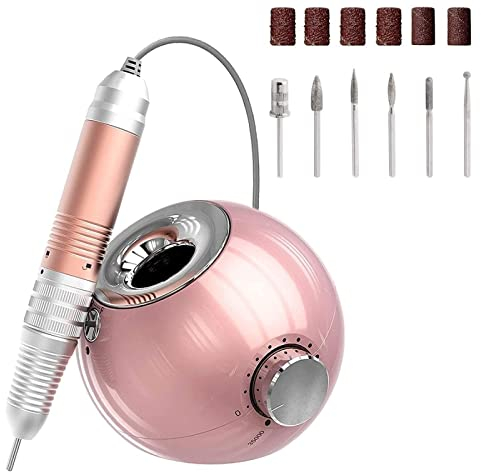 Nagelfräser, 6 in 1 Wiederaufladbare Elektrische Nagelfeile 35000 U/Min für Gelnägel, Einstellbarer Geschwindigkeit, für DIY Nagelpflege, Acrylnägel, Kallus Entfernen, Pediküre Maniküre Set