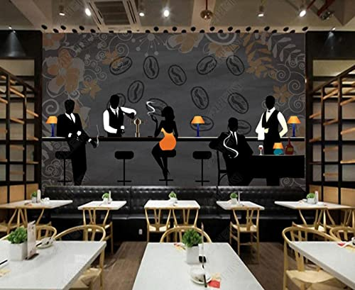 Papel Pintado Pared 3D Silueta Cafe Mural Papel Pintado Infantil Papel Tapiz Fotomurales Decorativos Pared Wallpaper
