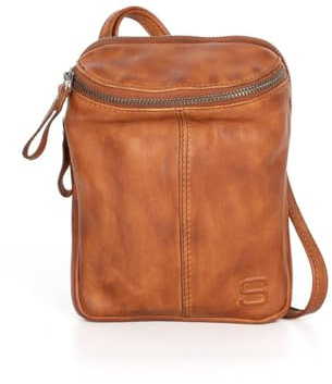 Spikes & Sparrow Leren Crossbodytas mini - Naomi - Brandy Cognac