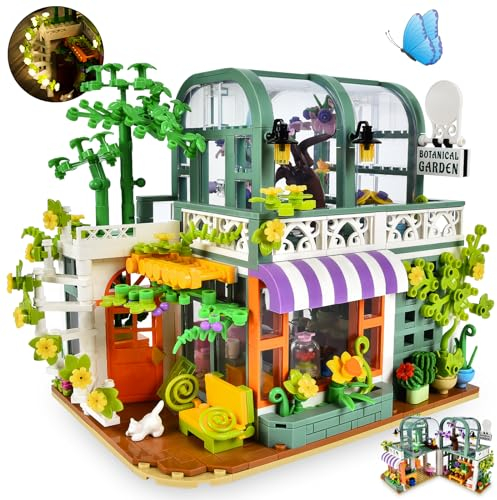 JONRRYIN Blumenhaus Bausteine Spielzeug, 860+ Stück Blumenhaus Bonsai Flowers Klemmbausteine Spielzeug, Waldhaus Pflanzen Bauspielzeug Bausatz Geschenk für Erwachsene und Mädchen Jungen