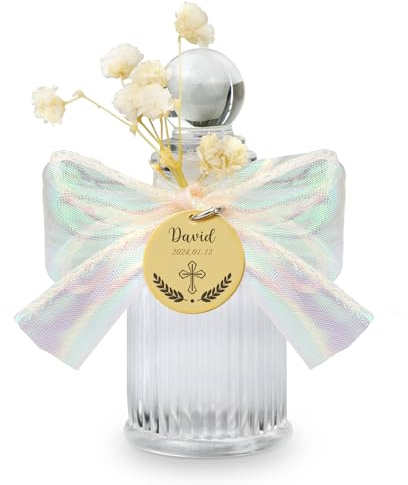 Botella de Agua bendita, Botella de Agua de Vidrio vacía Religiosa católica Cristiana para Regalo de Recuerdo de Fiesta de Bautismo de Boda de Iglesia (Custom Made)