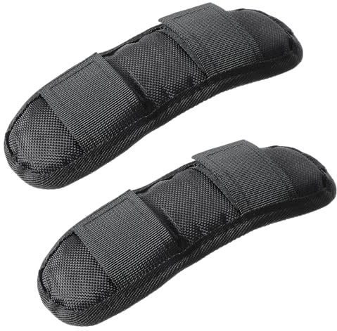 2 Pack Extra Thick Shoulder Strap Pad - Black Removable Universal Replacement for Luggage Bags, Shoulder Bags, Guitar Straps - Fastener Cushions Included