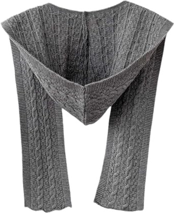 LOVIVER KapuSchal für Damen, 2-in-1 Gestrickter Schal Kopfbedeckung, Schal mit Kapuze für Damen, Winter, Outdoor, Herbst, Grau