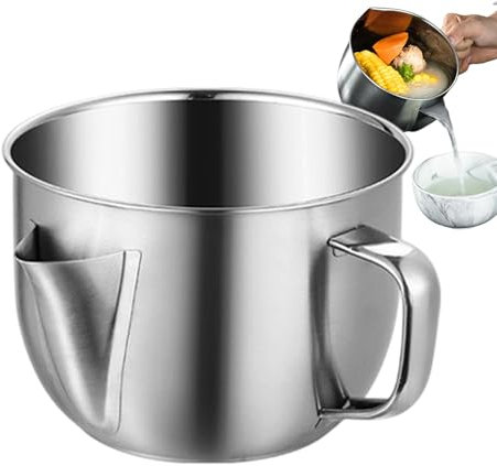 Fett-Suppen-Trenner, Fettabscheider Zum Kochen,1.2L Fetttrennkanne, Fettabscheider Edelstahl, Suppentrenner, Metallfilter-Öltopf Für Frittieröl