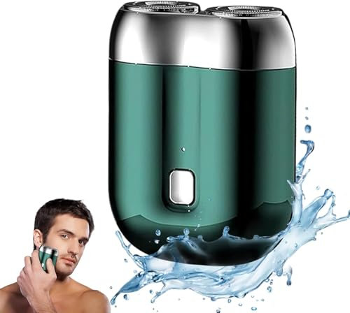 2025 Neu Tragbarer Mini Rasierer Elektrischer, IPX7 Wasserdichter Multifunktionaler Mini Trockenrasierer Herren Elektrisch, Kapsel Rasierer Zakscheerapparaat, Tiefenreinigung Shaver Men (Grün)