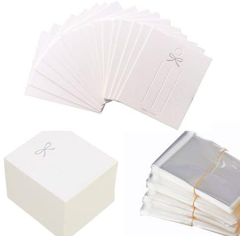100PCS Hair Clip Display Cards with 100PCS Clear Bags Paper Cardboard Hair Barrettes Hairpin Card Holder for Jewelry Organizing