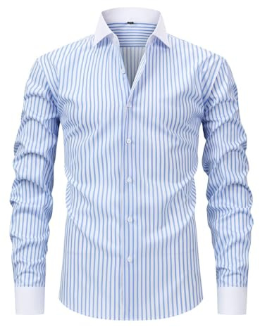 Camisa de manga larga para hombre, ligera y aireada, camisa de negocios, camisa a rayas, camisa de hombre, camisa de verano, Oktoberfest