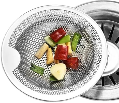 Sink Strainer Korg,Täppningsfri Och Lätt Att Rengöra Sil | Med Handtag Rostfritt Stål För Att Förhindra Stopp Skydd Mot Frukt Grönsaker Hår I Badrummet Hemma