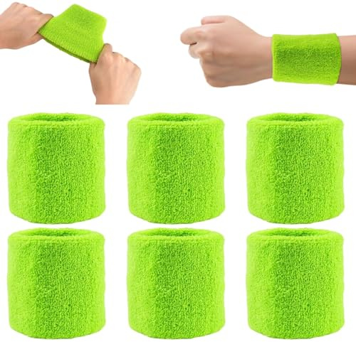 6 Pièces Sport Bandeau de Poignet en Coton Doux, 8x8cm