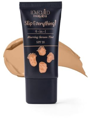 Skip Everything 4-In-1 Blurring Sheer Serum All Skin Tint, Primer, Moisturizer, Sunscreen & Foundation In One, Seamless Coverage With SPF 20, Gossip Girlfriend (Warm Nude) 30Ml