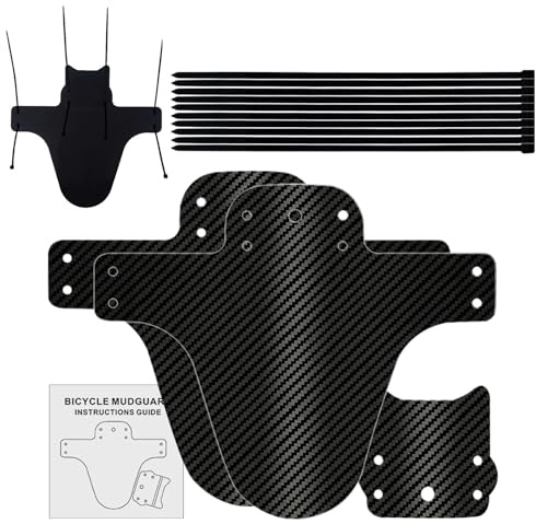 Garde-boue pour VTT - Protection anti-éclaboussures en fibre de carbone avec fonction de protection épaisse et renforcée - Protection avant et arrière pour VTT, pour course, terrain urbain, trail