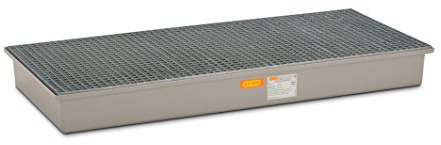 CEMO 7083 GFK-Auffangwanne mit verzinktem Gitterrost, grau, 220 L