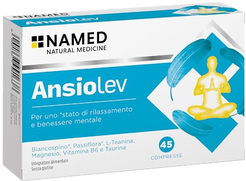 Ansiolev Integratore Alimentare Naturale Rilassante | Benessere Mentale e Calma | Integratori Stanchezza, Stress e Tensione | Vitamine e Minerali per Equilibrio Psicofisico | 45 Compresse