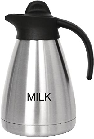 Olympia Vacuum Jug Etched Milk 1L with Screw Top Flask Restaurant