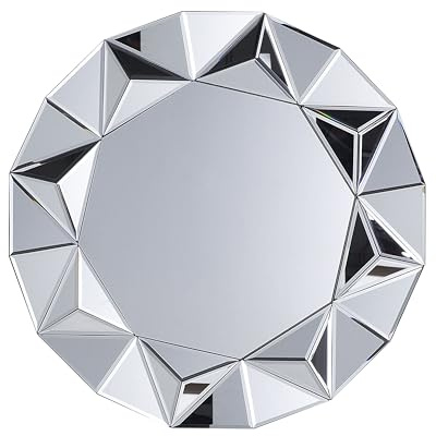 Beliani Wandspiegel im Glamour Stil rund Dia. 70 cm Silber Habay
