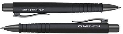 Faber-Castell 241190 Kugelschreiber, POLY BALL XB, schwarz (All Black Doppelpack)