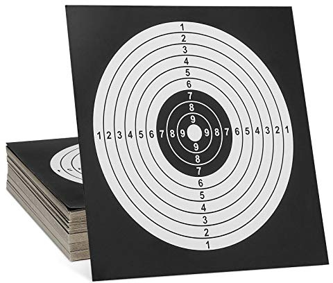 Huntvp 100pcs Paper Targets,for Rifles, Pistols, AirSoft, BB Pellet Guns Shooting Training Practice 14 x 14cm Target Holder,Black
