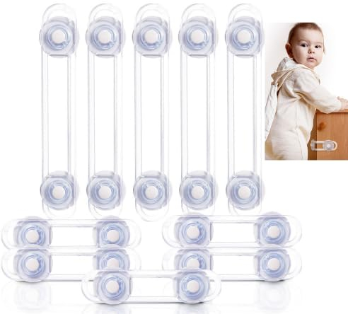Schubladensicherung Baby - Kindersicherung Schrank - 10 Stück - Kindersicherung - Schranksicherung Baby - Für Schrank und Schubladen Zum Kleben - Kindersicherung Ohne Bohren Für Baby und Kind