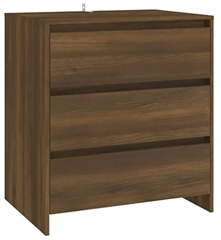 vidaXL Aparador de madera aglomerada de roble marrón de 27.6 x 16.1 x 29.5 pulgadas