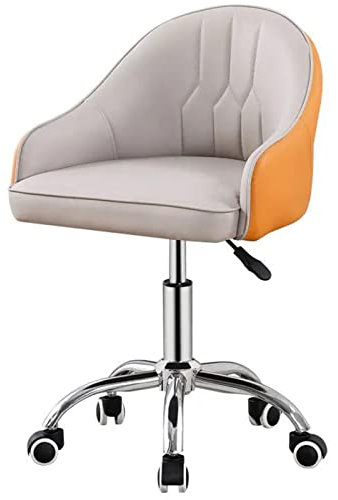 SIBEG Bürostuhl, rollender Barhocker mit Rückenlehne, drehbarer Barhocker für Schönheitssalon, wasserdichter PU-Ledersitz und Räder, höhenverstellbar 44–57 cm