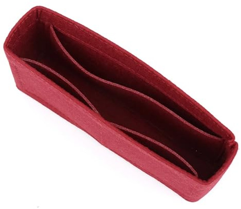 LCKKJHG Väskorganisatör filtväska med foder, multifunktionell resväska, sminkorganisatör, formad fodrad väska, superkosmetiska väskor (röd, L 27 x 15 x 5,5 cm)