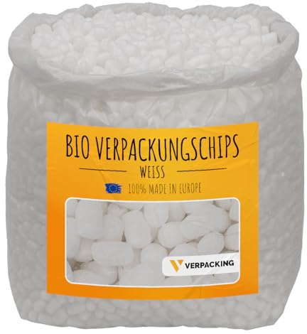 verpacking chips de calage BIO en amidon de maïs [couleur & quantité au choix] matériau de calage pour colis 25 litres - blanc