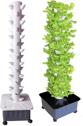 Sistema di Coltivazione Aeroponica Verticale 45 Fori, Torre Idroponica con Pompa e Timer, Giardino Verticale Automatico per Ufficio, Casa e Serra, Capacità d'Acqua 20L, Materiale ABS Resistente per Fr