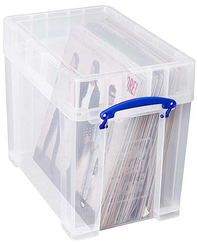 Really Useful Plastic Storage Box 19 Litre with XL Lid Clear - Secure, Transparent, and Stackable Storage Solution for 12 Files (39.5 x 33 x 25.5 cm)