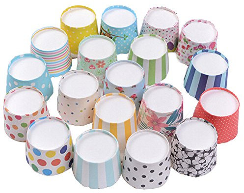 Gabkey 100pcs Random Colorful Premium Greaseproof Cupcake Paper Liners No Muffin Pan Needed Cupcakes Papers