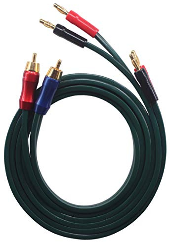 KK Cable C-JN OFC Speaker Wire Pair with RCA Male (Blue & Red) to 2 Pair Banana（4banana） Plugs, C-JN (2M(6.5ft))