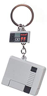 Nintendo Nes 3d Console & Controller Keychain, Unisex-Erwachsene Schlüsselanhänger, Grau (Grey), 5x16x6 cm (W x H L)