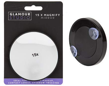 Miroir grossissant avec ventouses, miroir à coller avec grossissement 15x, miroir de maquillage portable de voyage, miroir cosmétique grossissant, indispensable pour dortoir 3,5