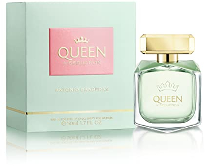 BANDERAS Perfumes, Queen of Seduction, Eau de Toilette para Mujer, Larga duración, Fragancia fresca, romántica y con encanto, Notas florales y marinas, Optimo para uso diario, 50 ml