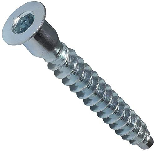 AERZETIX - Uppsättning av 50 - Euro möbelskruv - trämontering - Ø6,3 x 50 mm - Försänkt huvud - galvaniserat stål - Metall - 6 insensidor - C44760