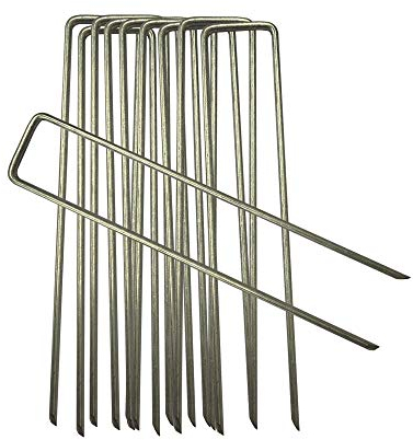 10-1000 Galvanised Garden Anchor Pegs, Corona Membrane Pins, Secure Weed Control Fabric (10)