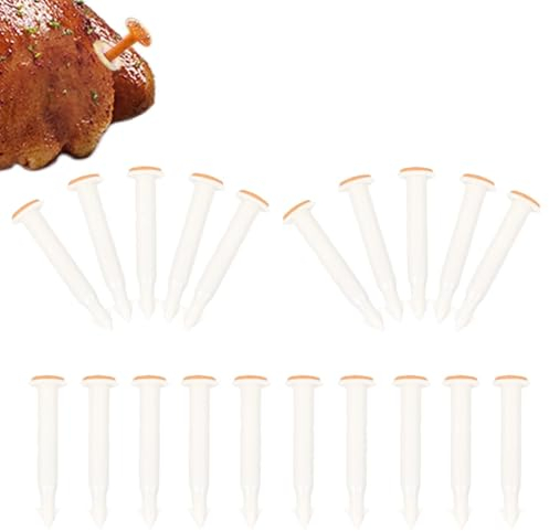 HERCHR 20Pcs Plastic Pop-up Poultry Thermometer, Turkey Timer, Pop Up Cooking Thermometer for Oven Cooking Poultry Turkey Chicken Meat Beef