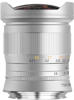 TT Artisan Fisheye - Obiettivo grandangolare 11 mm f 2.8 Canon R con attacco grandangolare per formato intero in alluminio, angolo di visione 180 gradi, Nero