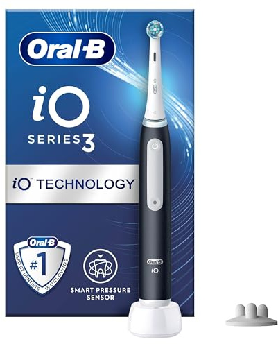 Oral-B iO3S Eltandborste, svart, 1 tandborsthuvud, designed by Braun