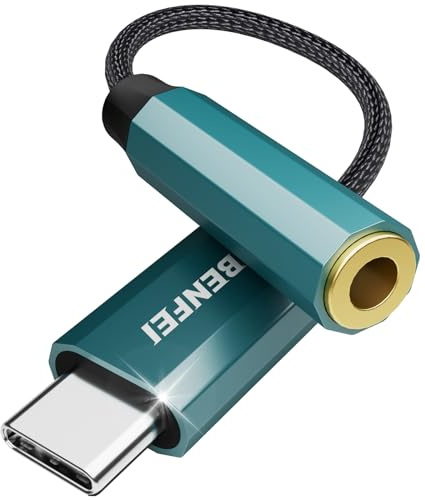 BENFEI Adaptateur de Prise de Casque à 3.5mm avec chipset DAC, USB-C vers Casque Femelle 3,5 mm Compatible avec iPhone 15 Pro Max/15 Pro/15, Samsung Galaxy S24/S23/S22/S21 Ultra, iPad Pro, Pixel 8