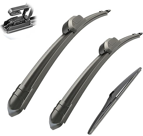 Autowischer kompatibel mit Toyota Yaris MK3 2011–2019, Auto-Wischerblätter vorne und hinten, weiche Gummi-Scheibenwischer, automatische Windschutzscheibe, 24 Zoll + 14 Zoll + 12 Zoll, 2017 2018 (Colo