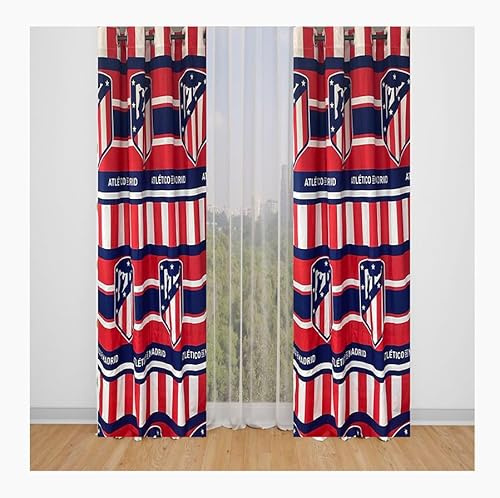ASDITEX Cortina con ollaos del Atlético de Madrid 150 cm. Ancho x 260 cm. Alto