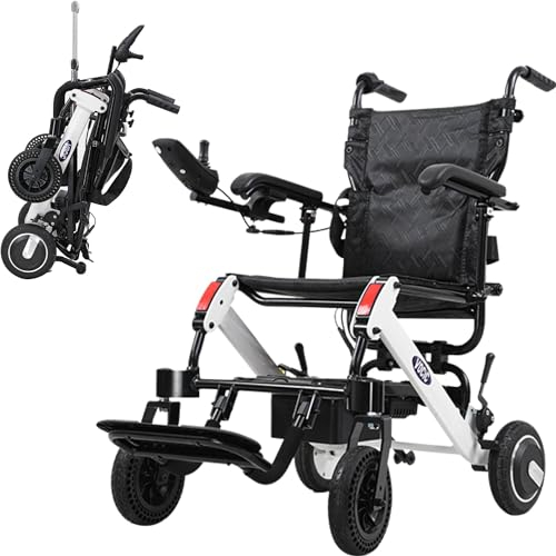 VOCIC V55 Rollstuhl Elektrisch Faltbar Leicht(21.5KG),20KM Elektrischer Rollstuhl Schmal für Wohnung,Aluminium Elektrorollstuhl bis 136KG,Leicht zu transportieren,Airline genehmigt|5 Jahre Support