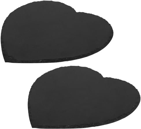 DBREAKS 2 pezzi Piatto 'ardesia' 20x20cm, Piatti in Ardesia Naturale per Sushi e Formaggio, Sottopiatti Lavabili