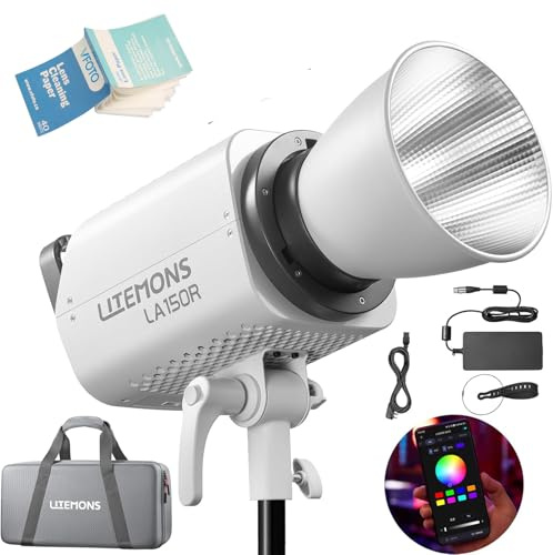 GODOX LA150R K1 RGBW 165 W LED-videolampa, CCT 1800K-1000K studiolampa stöder appkontroll, 14 FX-effekter Bowens montering kontinuerlig utgångsbelysning med NFC lägg till lampfunktion
