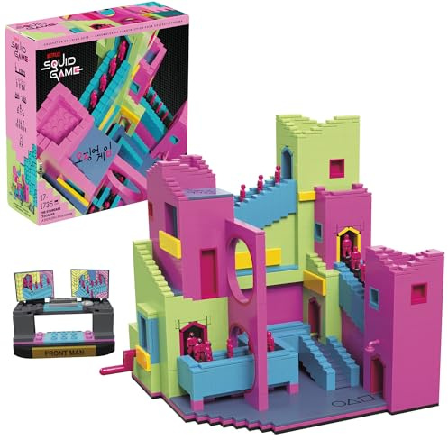 MEGA Squid Game La escalera Figura de acción, juego de construcción con 1707 Piezas, figura articulada con movimiento, para coleccionistas, HYL45