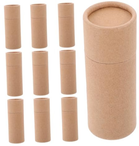 OSOLADY 10 Tubos De Cartón Para Manualidades De 20 Ml, Cajas Cilíndricas De Papel Kraft Resistentes, Adecuados Para Almacenamiento y Envío, Ideales Para Envolver Té y Dulces
