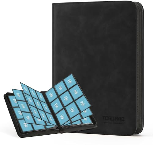 TCGUARD Trading Card Album for up to 540 Cards, 9 Side Scrapbook Zip Binder for Trading Cards, MTG Cards Book for Playing Cards, Sports Cards, Yugioh etc. Black